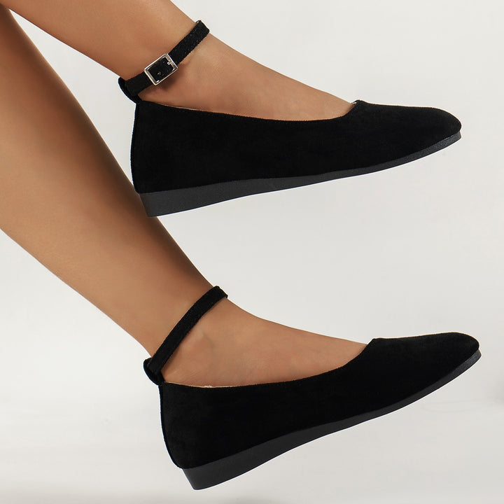 Dame ballerinas med justerbar ankelrem og komfortabel sål Stilla