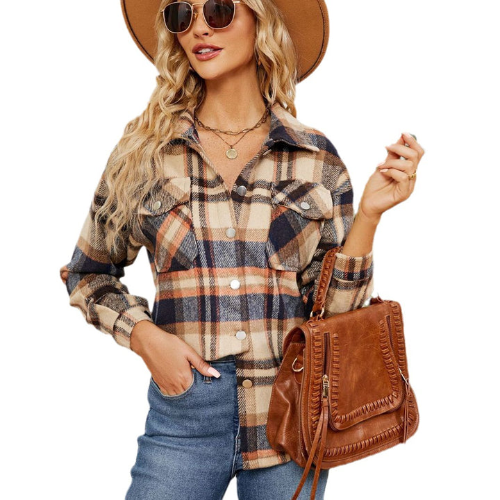 Dameternetternet Flannel skjorte i afslappet oversized stil Stilla