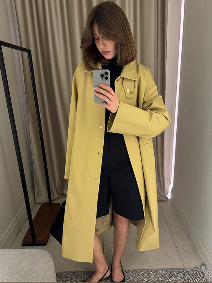 Damer Oversized Trenchcoat med praktisk knaplukning Stilla