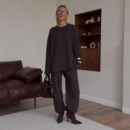 Kvindernes komfortable sweatshirt og løse jogger sæt Skovae