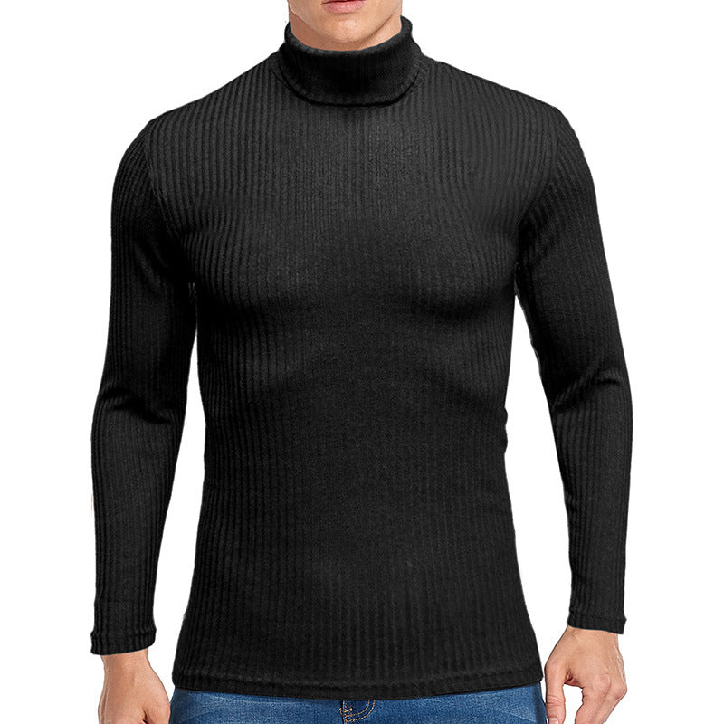 Herrer Langærmet rullekrave sweater i høj kvalitets ribstrik Stilla