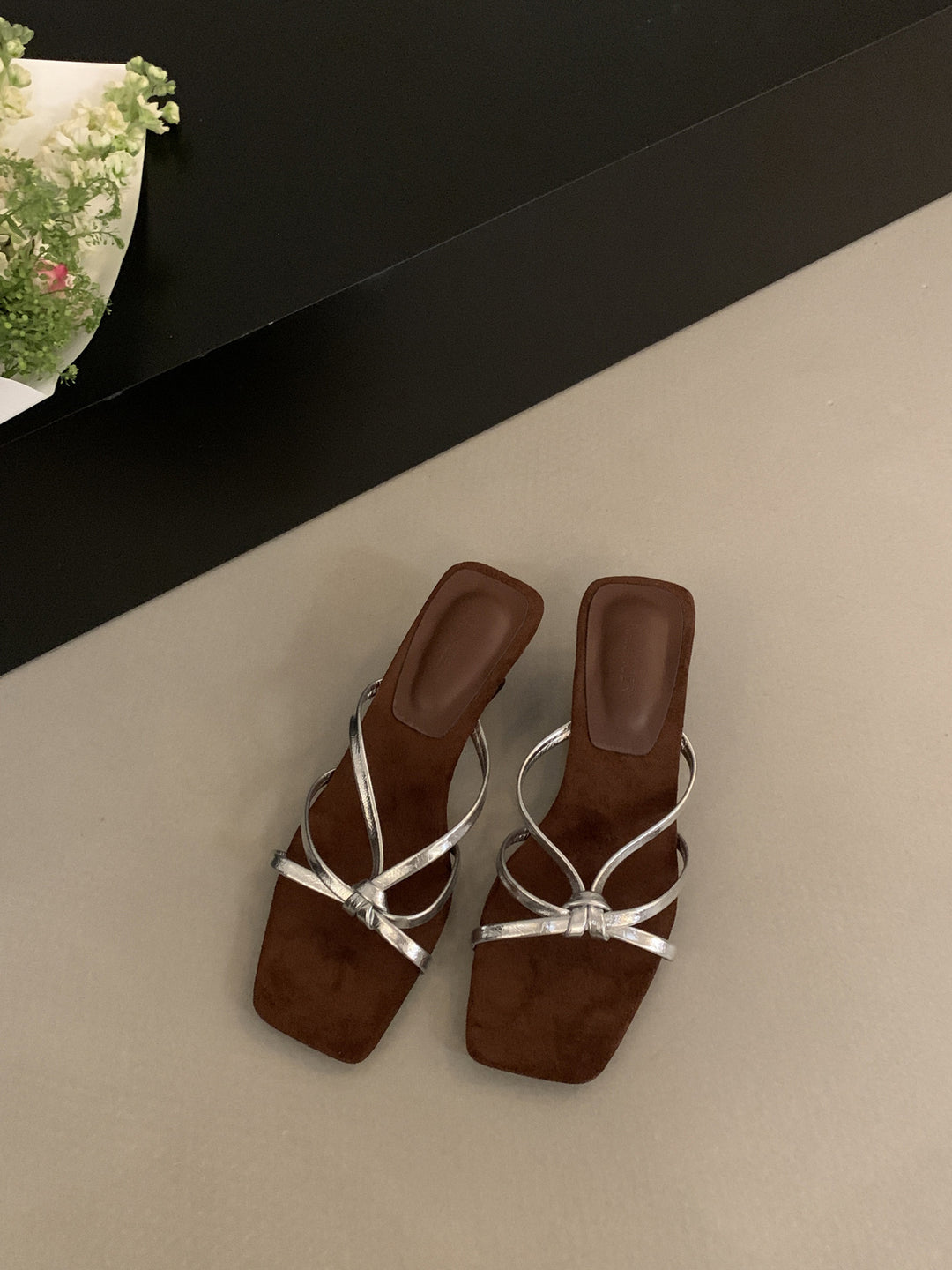 Dame Chic Rem Sandaler Åben Tå Hæle med Elegante Detaljer Stilla