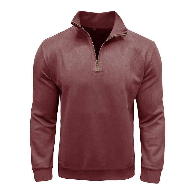Herrer Fleece Pullover med Ståkrave Stilla