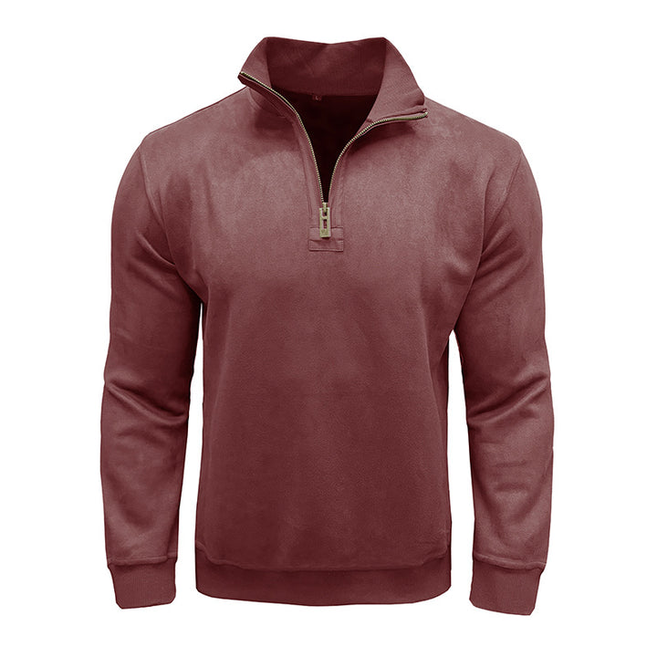 Herrer Fleece Pullover med Ståkrave Stilla
