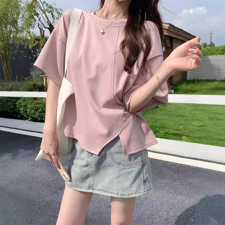 Damer Casual Oversized Kortærmet T-Shirt Stilla
