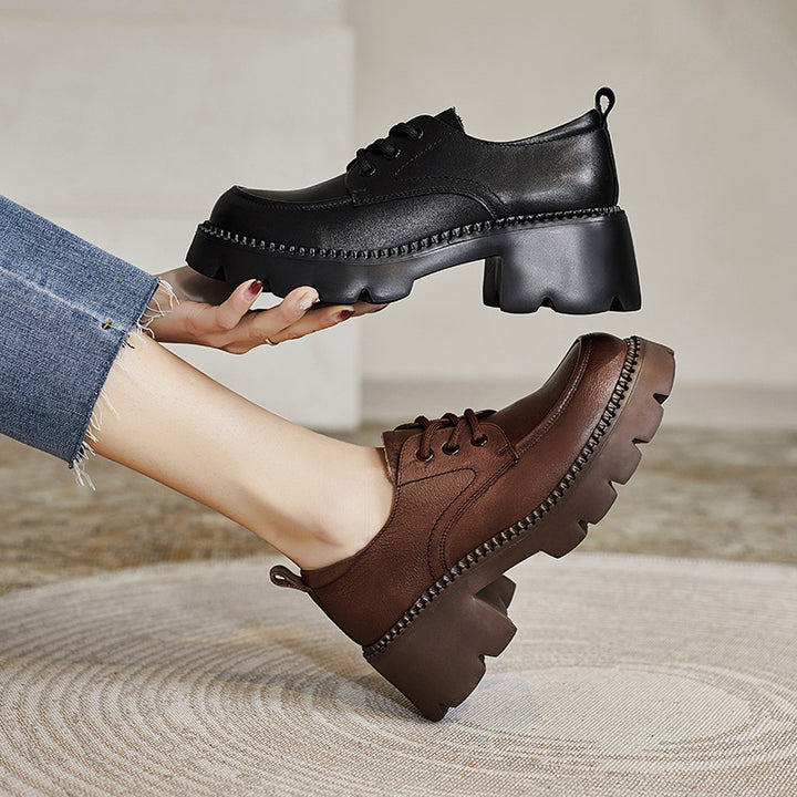 Dame Chunky Plateau Oxfords med hævet sål og snørebåndsdesign Stilla