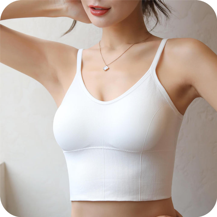 Dame Sports Crop-Top med justerbare stropper og åndbar ribstrukturen Stilla