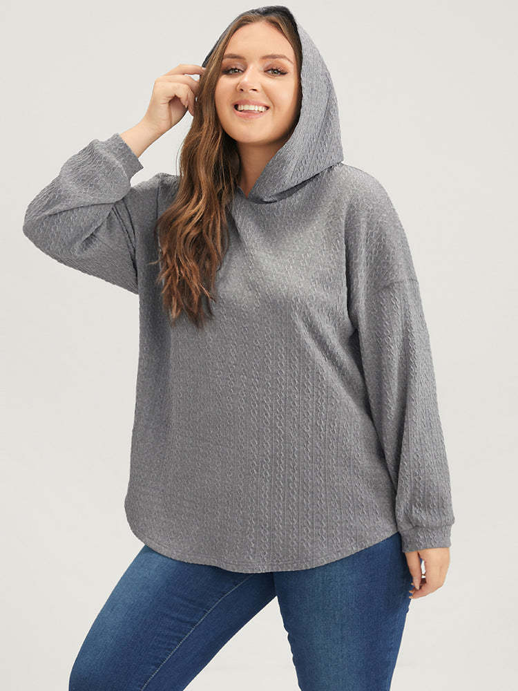 Kvinders casual hoodie med tekstureret design Stilla