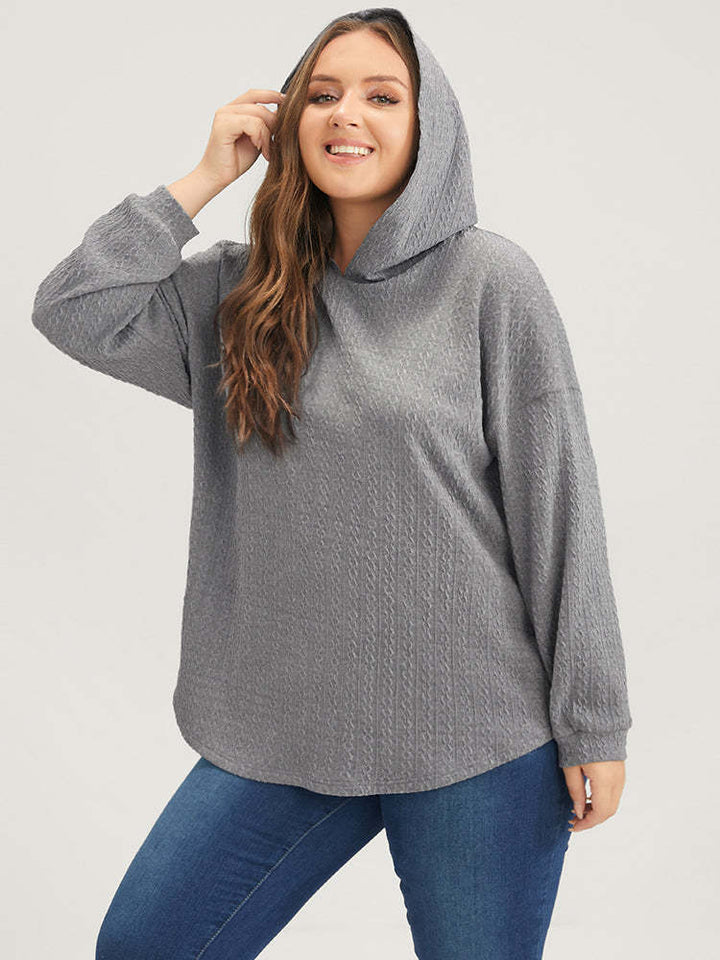 Kvinders casual hoodie med tekstureret design Stilla