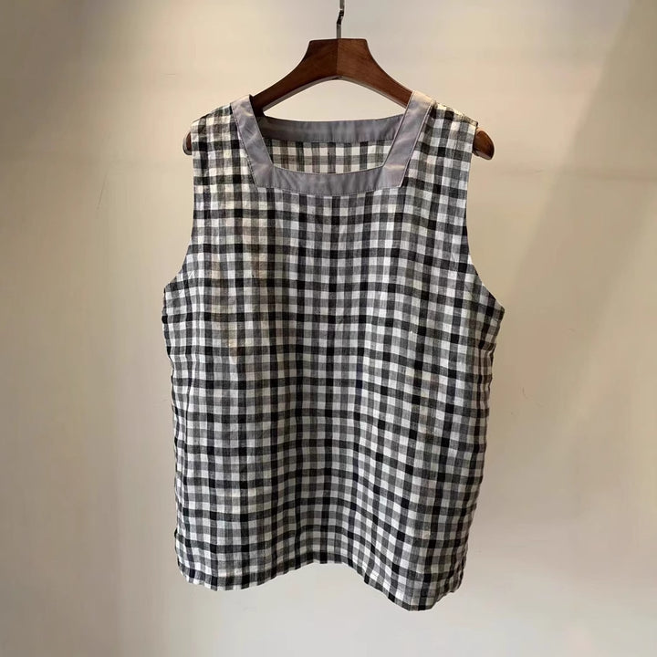 Femme Stilfulde Gingham Ærmeløst Top Stilla