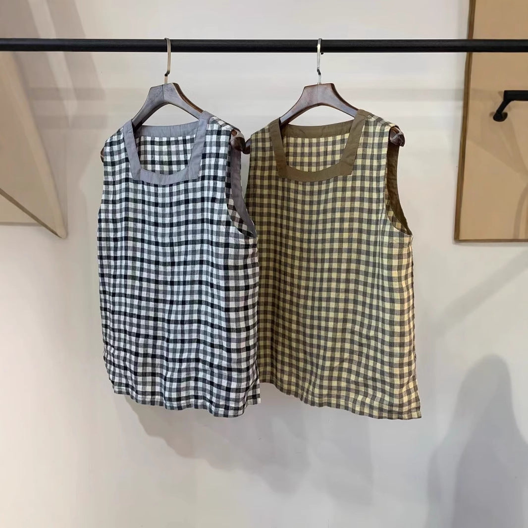 Femme Stilfulde Gingham Ærmeløst Top Stilla