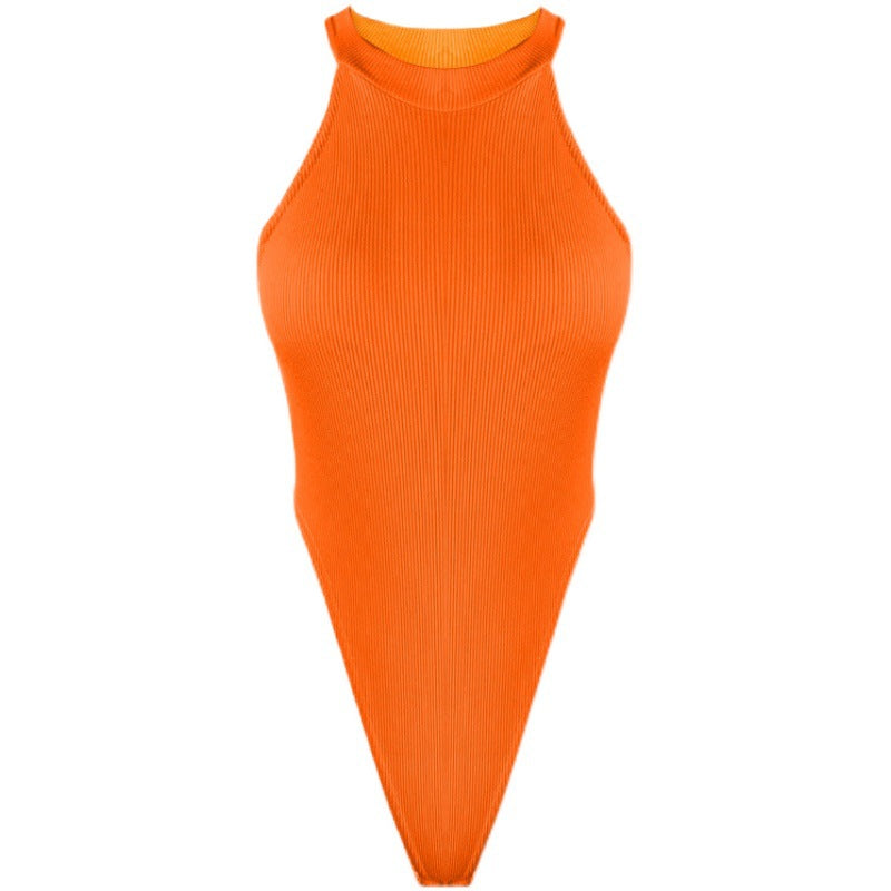 Damer Sporty Highneck Body med sidelæns Cut-Outs Stilla