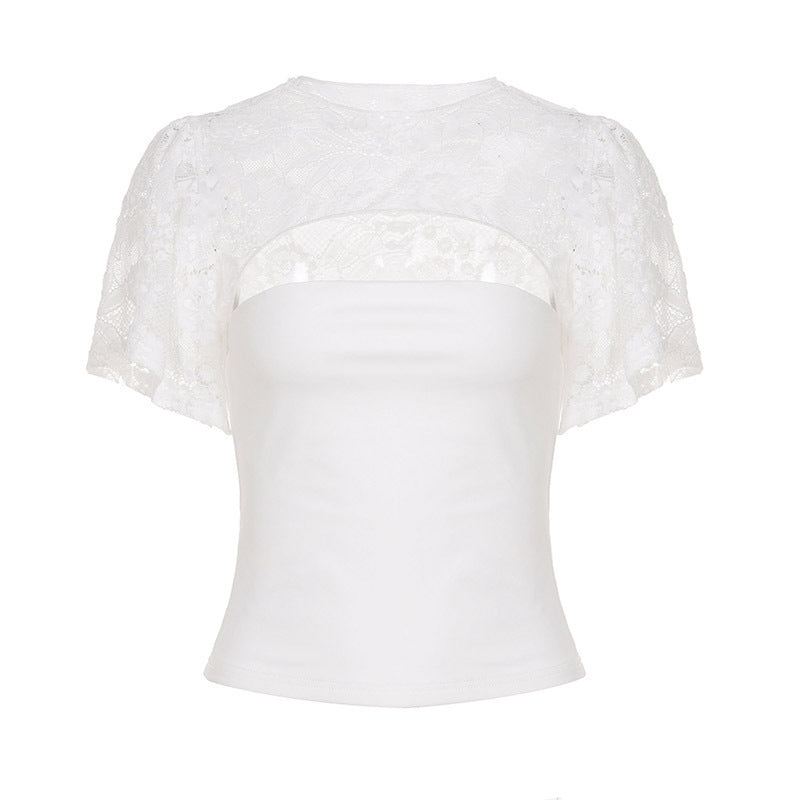 Damen Spitzenbluse mit weiten Ärmeln und elegantem Schnitt Skovae
