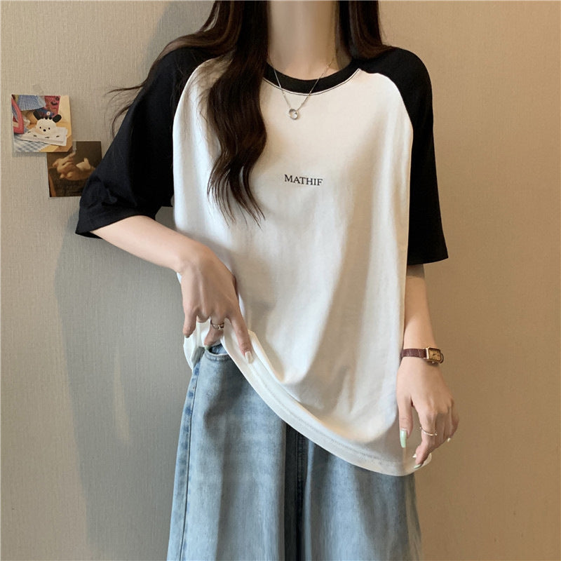 Femme Fritid Kontrastærme T-Shirt Stilla