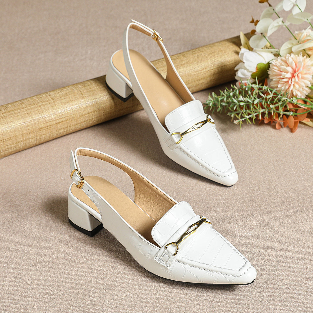 Dame Slingback Pumps med elegant kædelukning Stilla