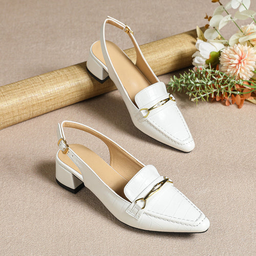 Dame Slingback Pumps med elegant kædelukning Stilla