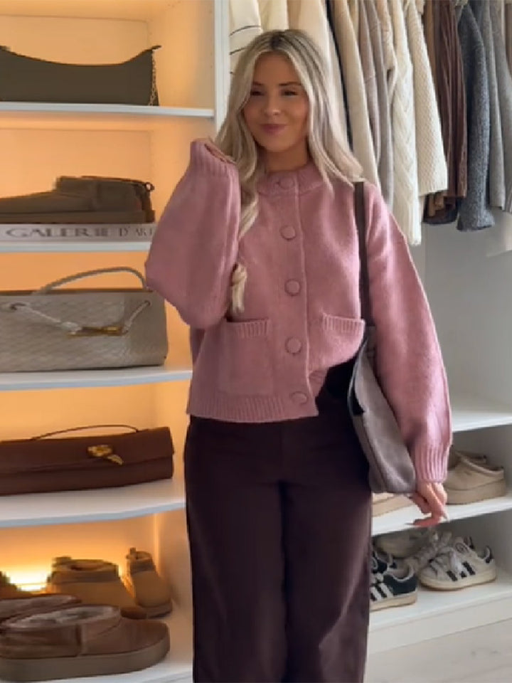 Kvinders Komfortable Cardigan med Store Lommer Stilla