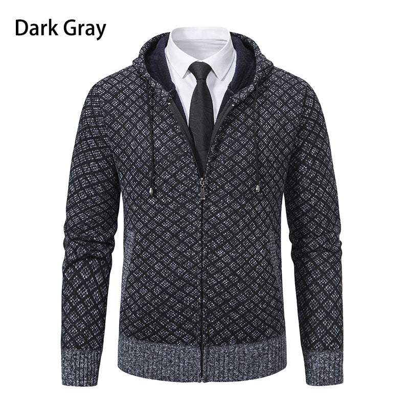 Herrer Textureret Zip-Up Hoodie med mønsterdesign Stilla