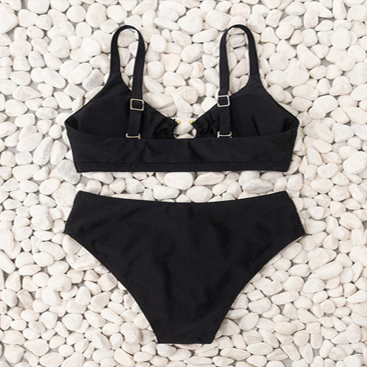 Dame højt skåret bikini med dekorativ ring Skovae
