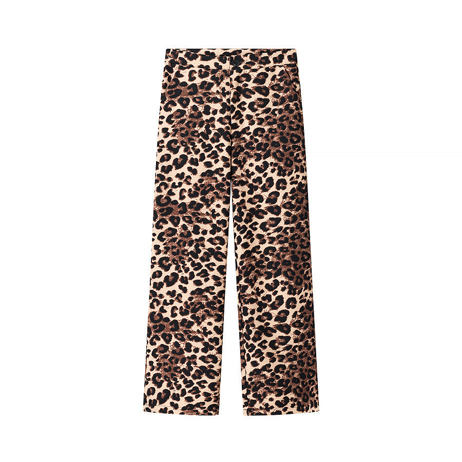 Dame brede Leoprunet-bukser med elastisk talje og eksklusivt design Stilla