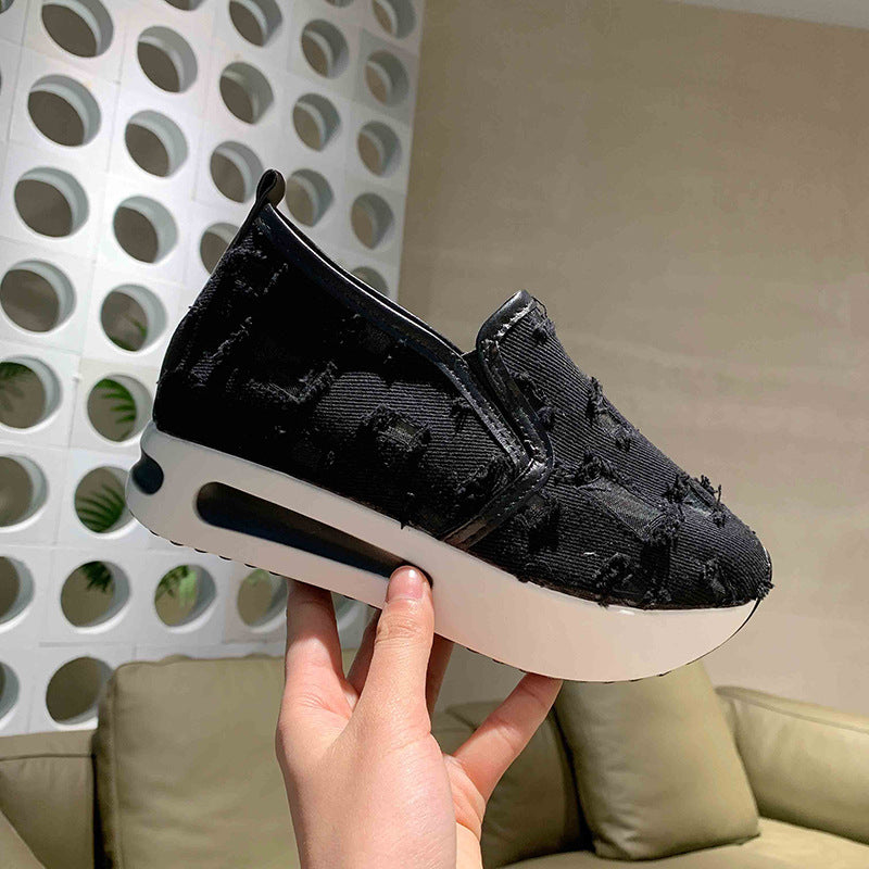 Dame Slip-On Sneakers med innovativt tekstildesign og skridsikker sål Stilla