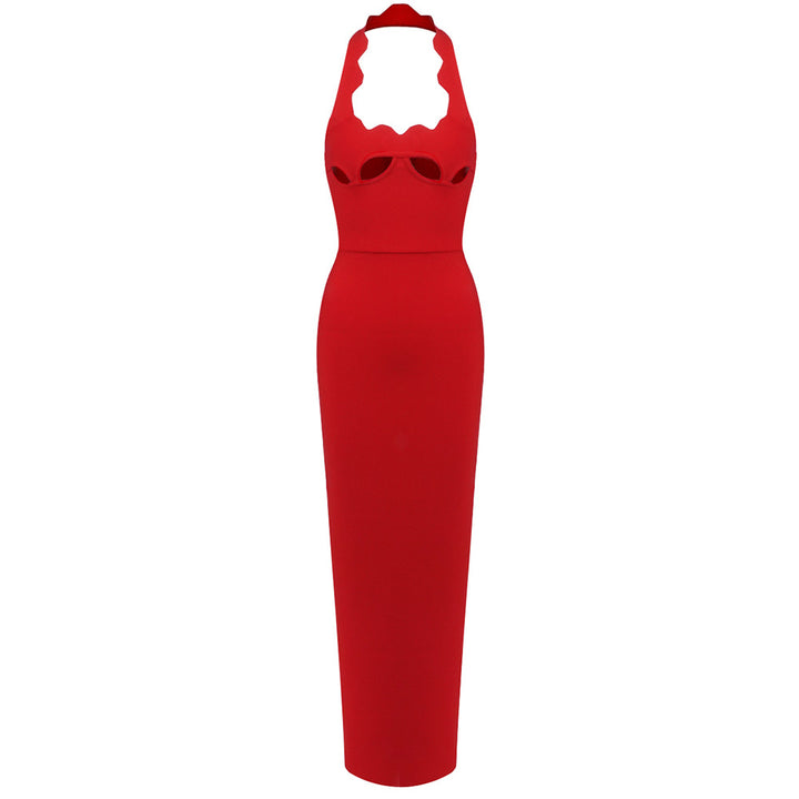 Dame maxikjole med innovativt cut-out design og sexy nøglehulsudskæring Skovae