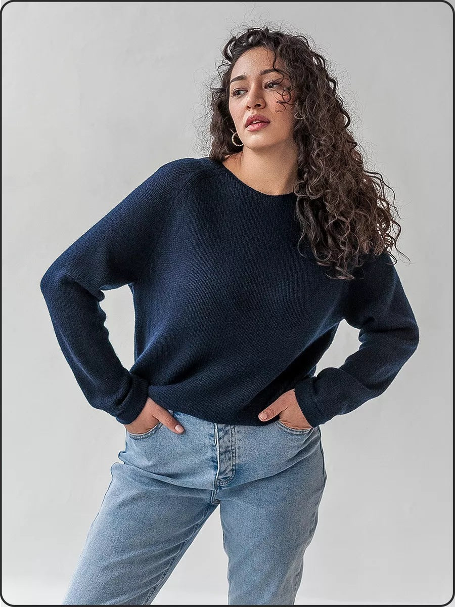 Dame fin strikpullover med struktureret ribdesign og høj krave Stilla