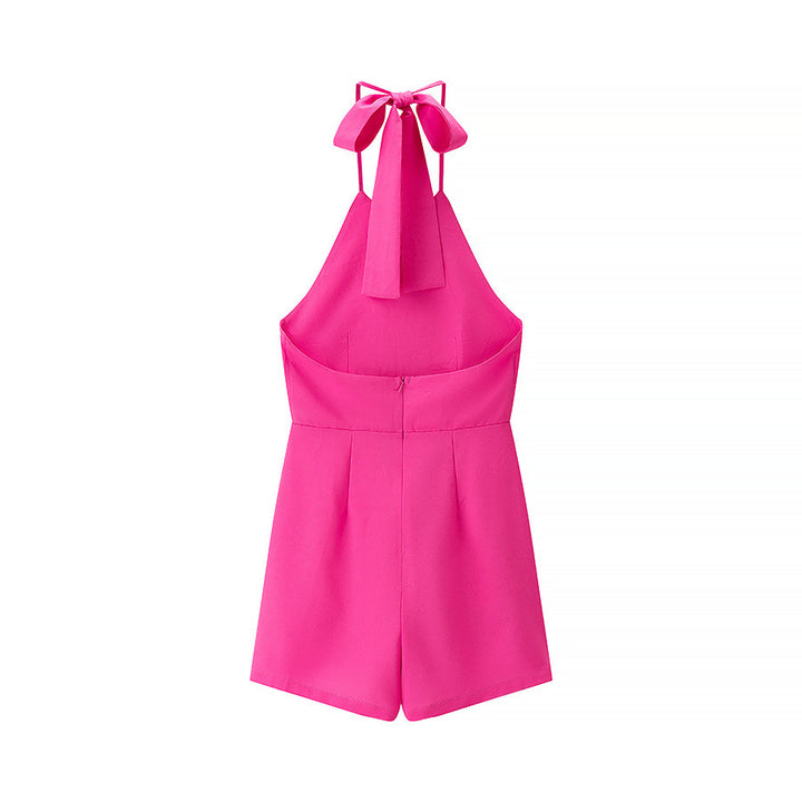 Dame jumpsuit med højtstående design og legende sløjfe lukning Stilla