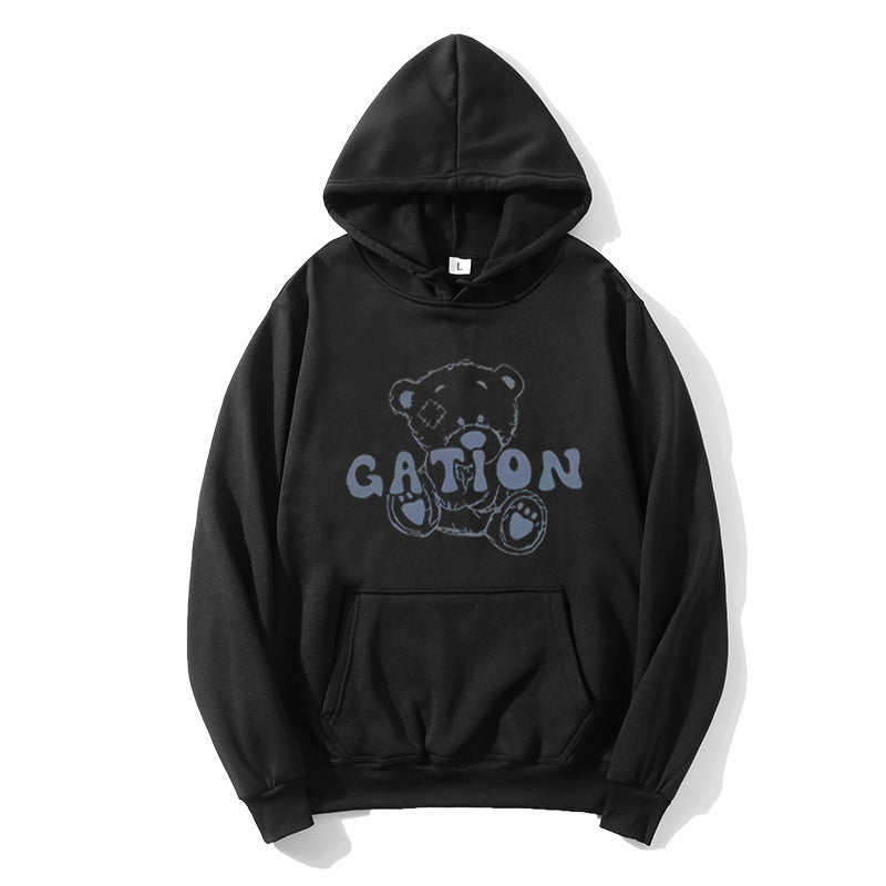 Kvinders hoodie med sødt bjørnemotiv Skovae