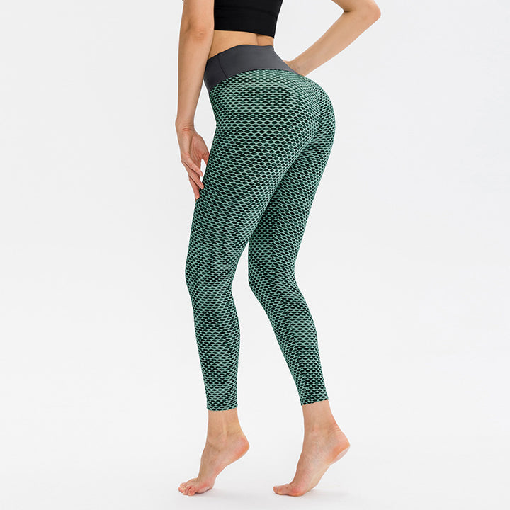 Dame Fitness-Leggings med høj talje og åndbart mesh-mønster Stilla