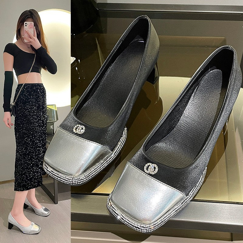 Dame Glinsende Elegante Pumps med Hæl Stilla