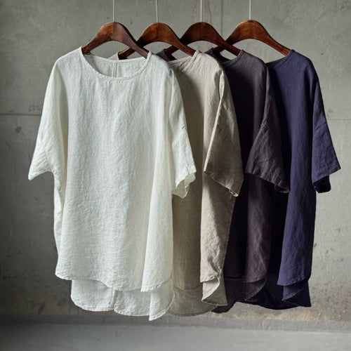 Femme Relaxed Fit Linned T-shirt med korte ærmer Stilla