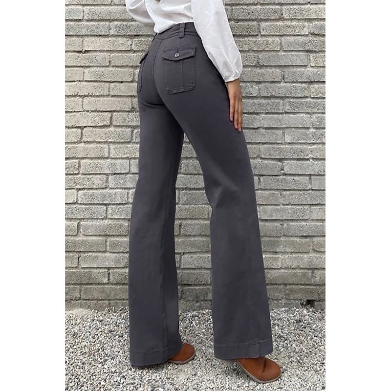 Dame Flared Jeans med moderne lommer og høj talje Stilla