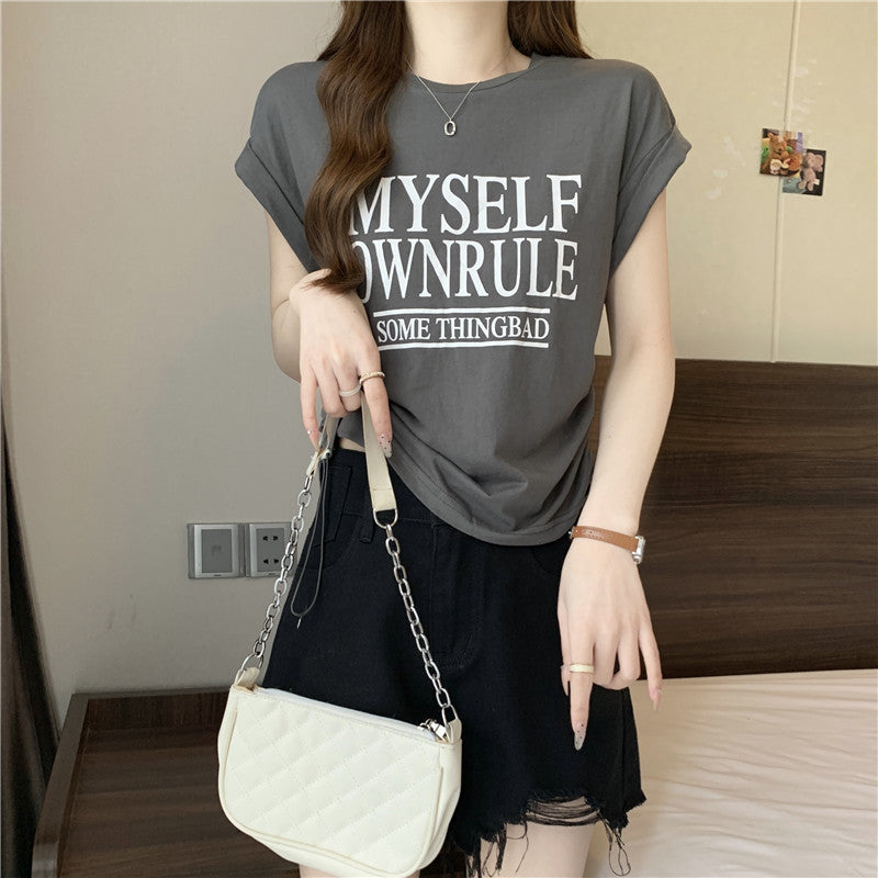 Dame Fritid Grafik T-shirt med unikt statement Stilla