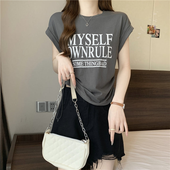 Dame Fritid Grafik T-shirt med unikt statement Stilla