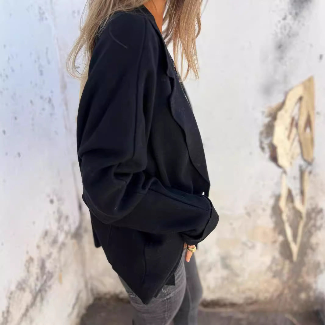 Dame Elegant Oversized Blazer med afslappet snit og praktiske lommer Stilla