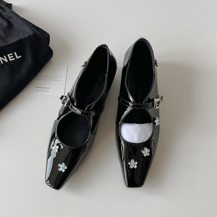 Dame Dekorative Strass Mary Jane Ballerinaer Stilla