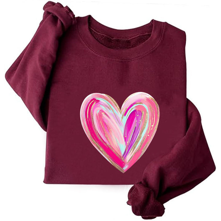 Kvinders sweatshirt med kreativt hjerte design Stilla