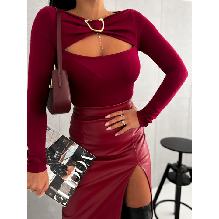 Femme Stilfuldt Cut-Out Langærmet Top Stilla