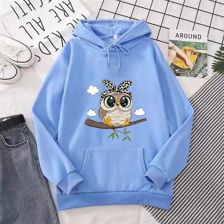Kvinders hoodie med charmerende uglemotiv Skovae