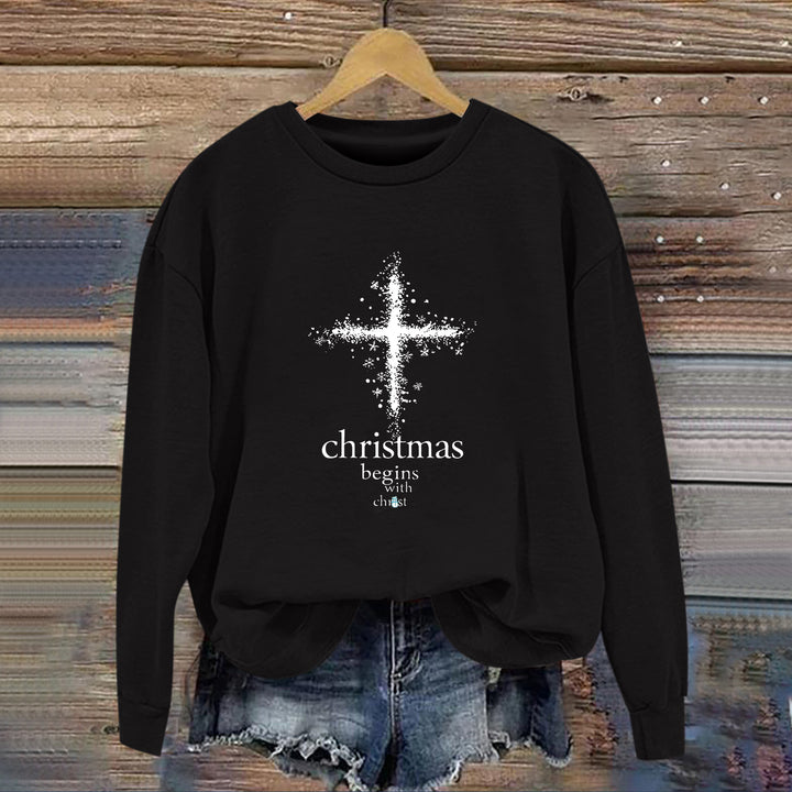 Kvinders sweatshirt med Christian motiv og blød inderside Stilla