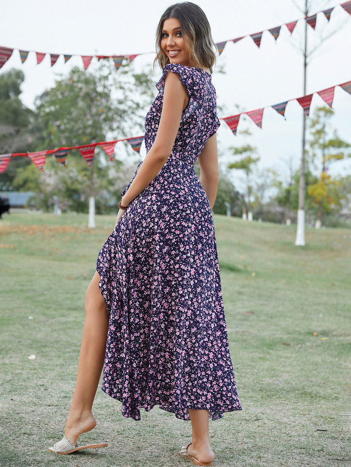 Femme Rüsch Floral Høj-Lav Maxi Kjole Stilla