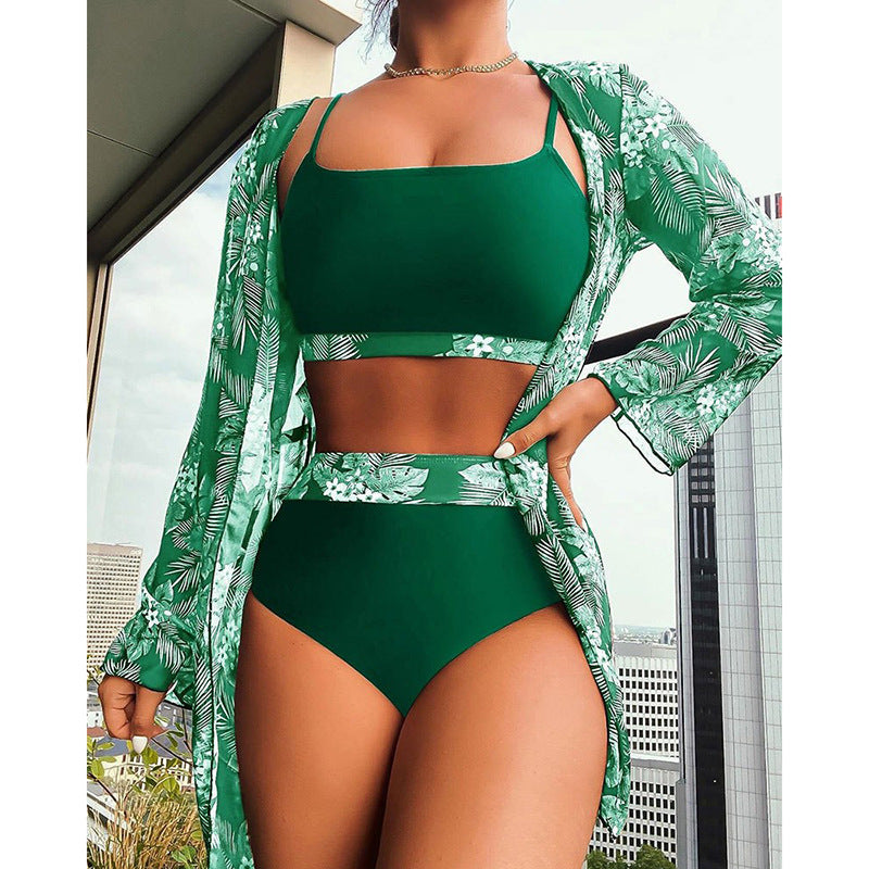 Dame Højskåret Blomster Halter-Bikini-Sæt Stilla