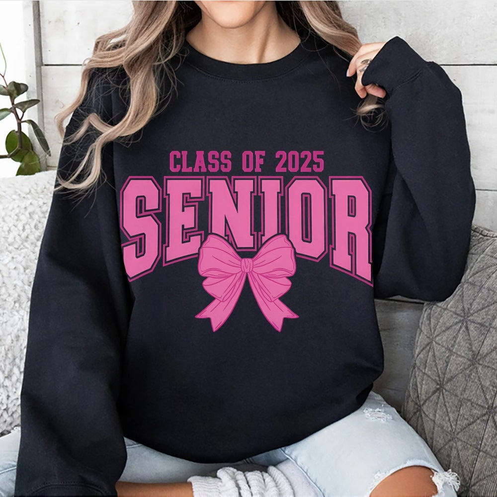 Kvinders sweatshirt med eksamensår og dekorativ sløjfe design Stilla