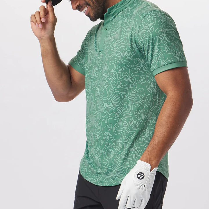 Herrer sportiv polo shirt med detaljeret mønster Stilla