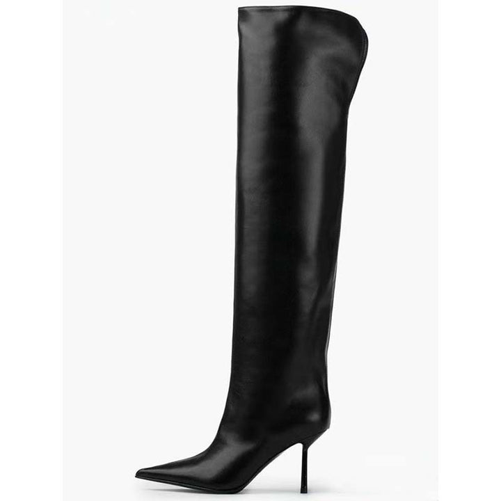 Femme spids afsluttende Over-the-Knee Stiletto-støvler med skulptureret hæl Stilla