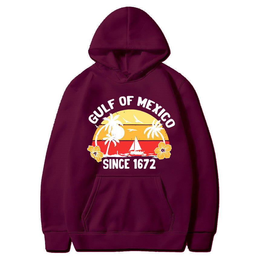 Dame hoodie med kreativt strandmotiver og højkvalitetsstof Skovae