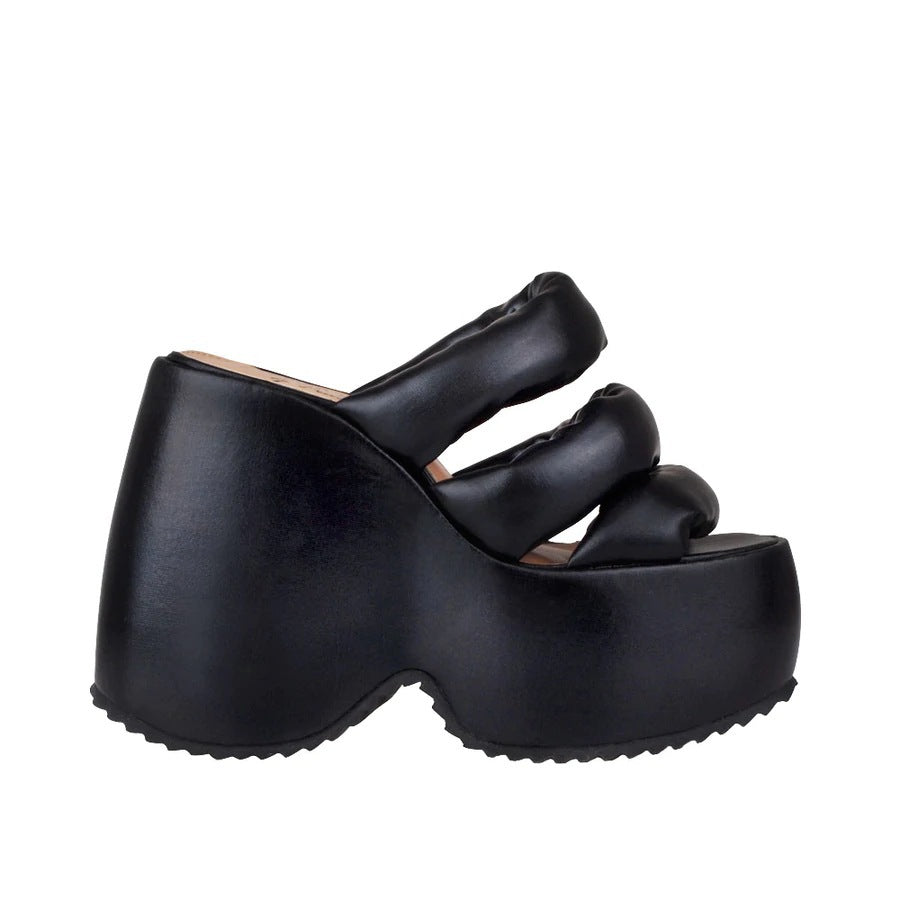 Femme High-Platform Slide Sandaler med skulpturelt design Stilla