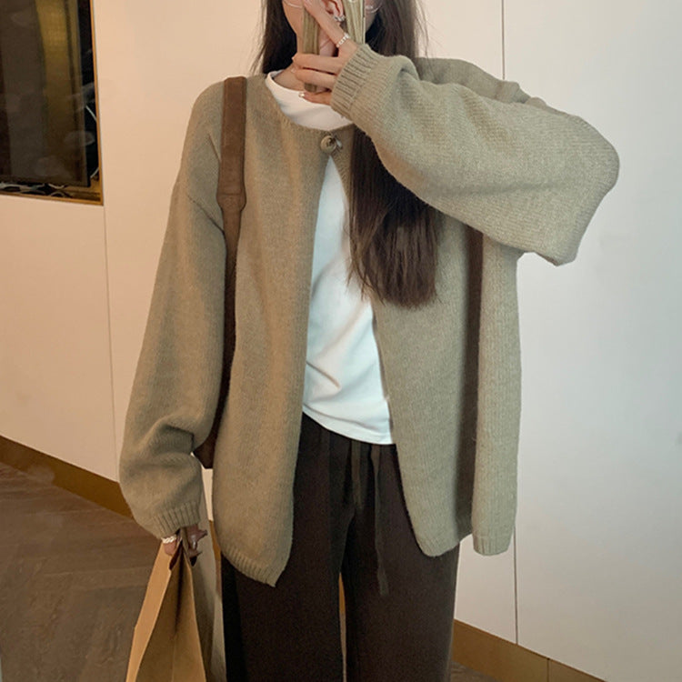 Femme Knapstol Løs Strik Cardigan Stilla