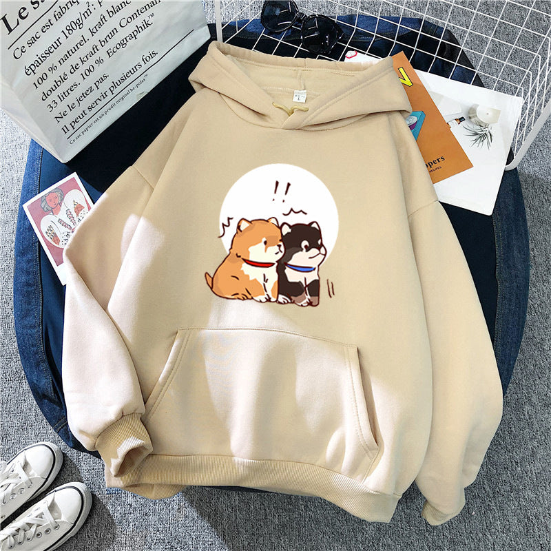 Kvinders hoodie med sødt hundedesign Skovae